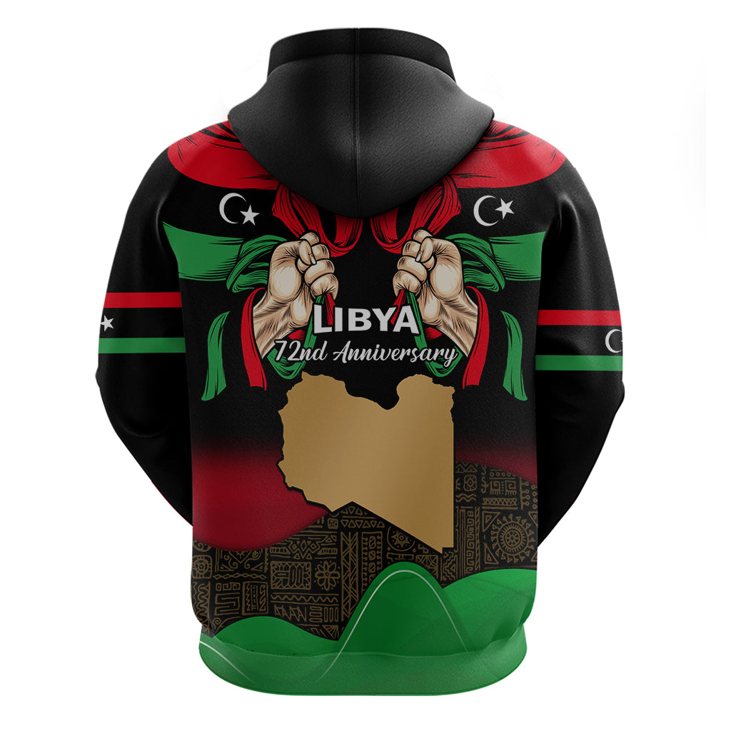 Libya Independence Day Hoodie Happy 24 December African Pattern Flag Style - Wonder Print Shop