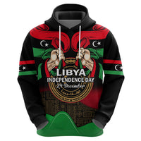 Libya Independence Day Hoodie Happy 24 December African Pattern Flag Style - Wonder Print Shop