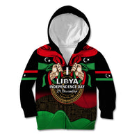 Libya Independence Day Kid Hoodie Happy 24 December African Pattern Flag Style - Wonder Print Shop