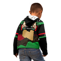 Libya Independence Day Kid Hoodie Happy 24 December African Pattern Flag Style - Wonder Print Shop