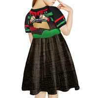 Libya Independence Day Kid Short Sleeve Dress Happy 24 December African Pattern Flag Style - Wonder Print Shop