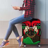 Libya Independence Day Luggage Cover Happy 24 December African Pattern Flag Style - Wonder Print Shop