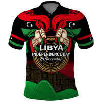 Libya Independence Day Polo Shirt Happy 24 December African Pattern Flag Style - Wonder Print Shop