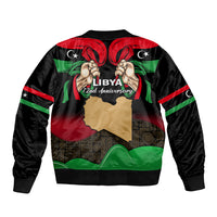 Libya Independence Day Sleeve Zip Bomber Jacket Happy 24 December African Pattern Flag Style - Wonder Print Shop