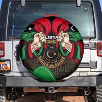 Libya Independence Day Spare Tire Cover Happy 24 December African Pattern Flag Style - Wonder Print Shop