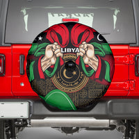 Libya Independence Day Spare Tire Cover Happy 24 December African Pattern Flag Style - Wonder Print Shop