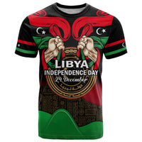 Libya Independence Day T Shirt Happy 24 December African Pattern Flag Style - Wonder Print Shop