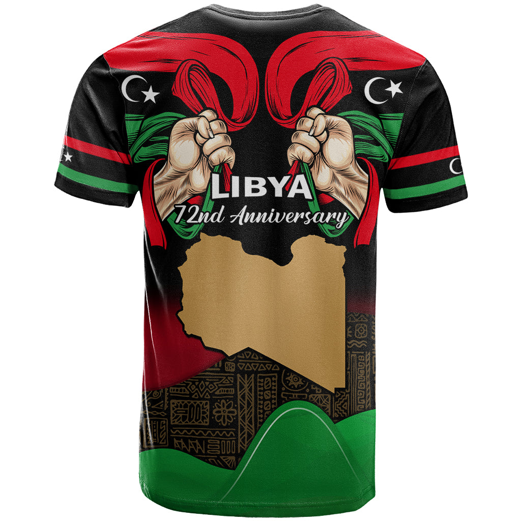 Libya Independence Day T Shirt Happy 24 December African Pattern Flag Style - Wonder Print Shop