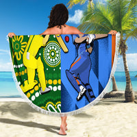 Australia And India Cricket Beach Blanket 2023 World Cup Final Together - Wonder Print Shop