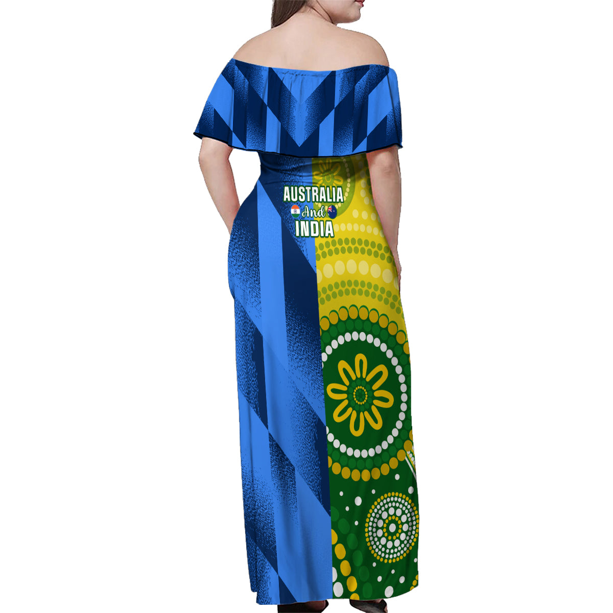 Australia And India Cricket Family Matching Off Shoulder Maxi Dress and Hawaiian Shirt 2023 World Cup Final Together - Wonder Print Shop
