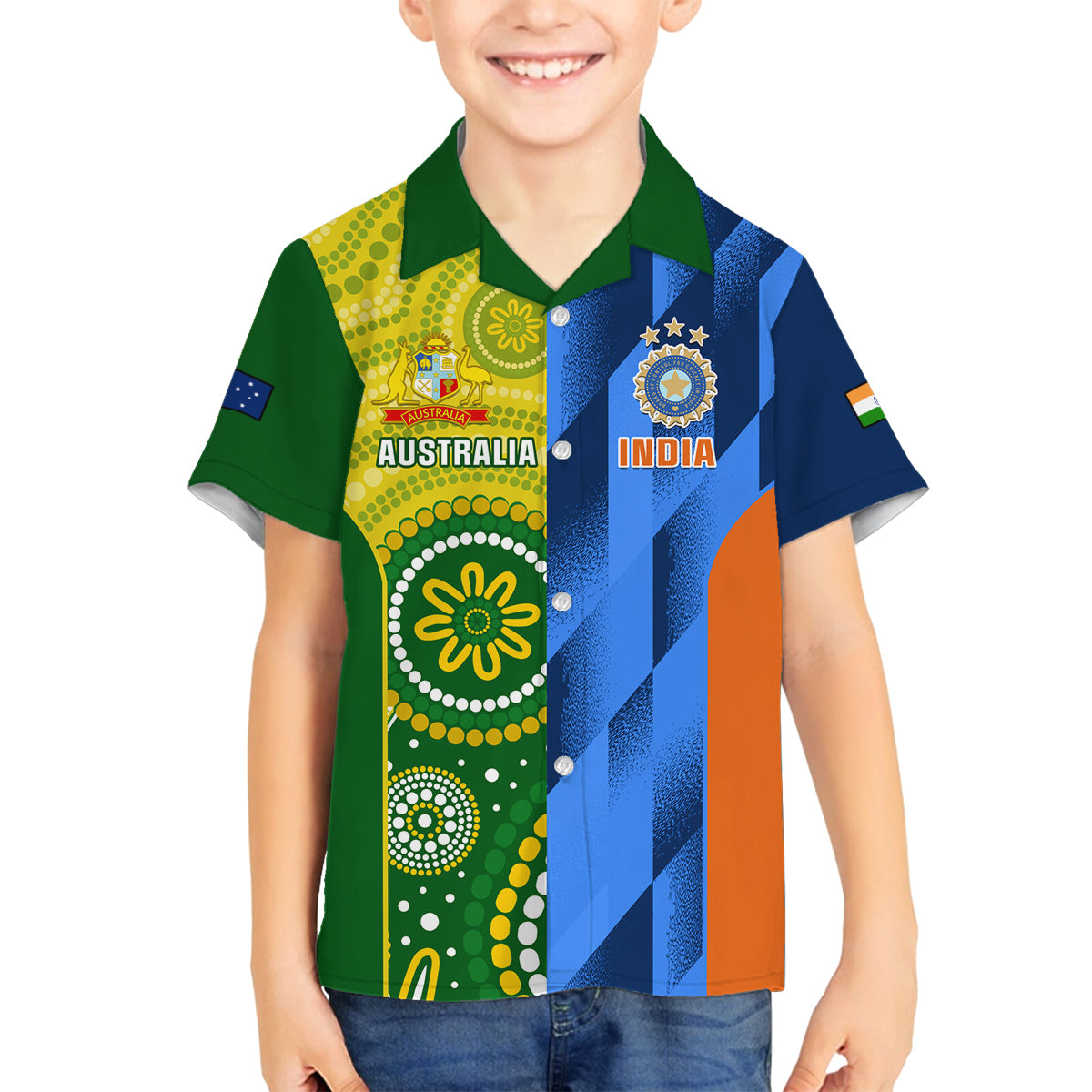 Australia And India Cricket Family Matching Tank Maxi Dress and Hawaiian Shirt 2023 World Cup Final Together - Wonder Print Shop