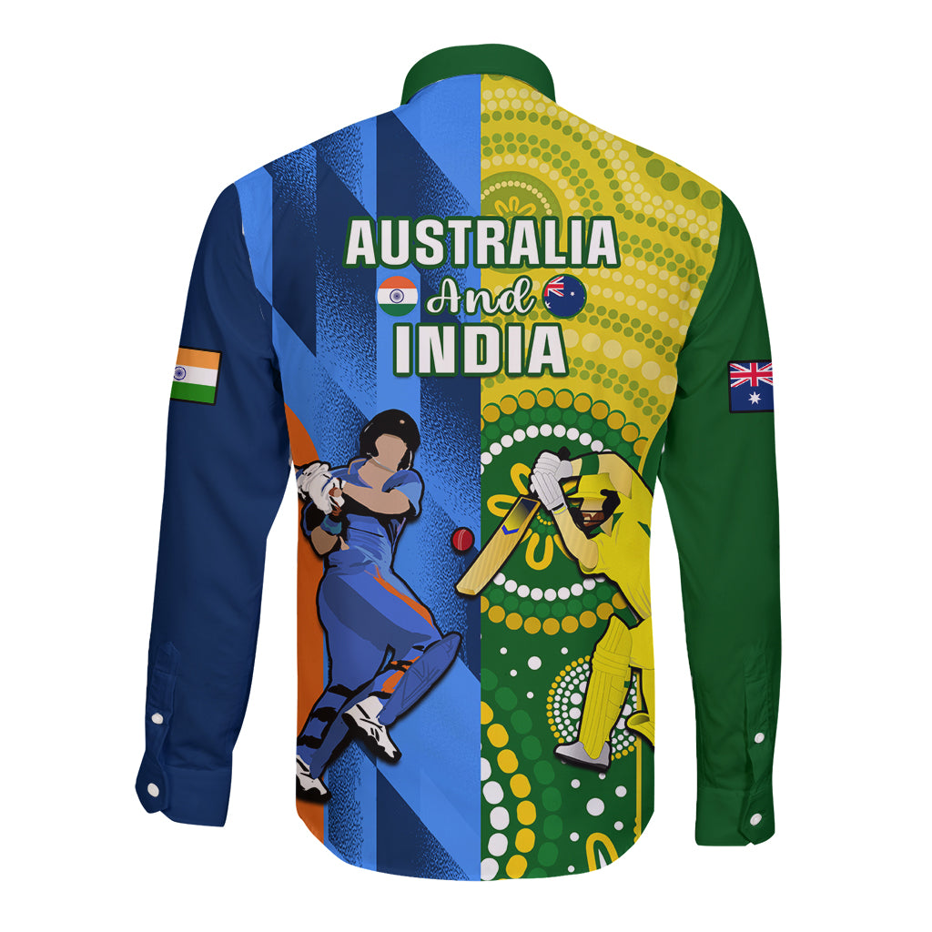 Australia And India Cricket Long Sleeve Button Shirt 2023 World Cup Final Together - Wonder Print Shop