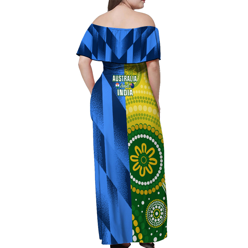 Australia And India Cricket Off Shoulder Maxi Dress 2023 World Cup Final Together - Wonder Print Shop