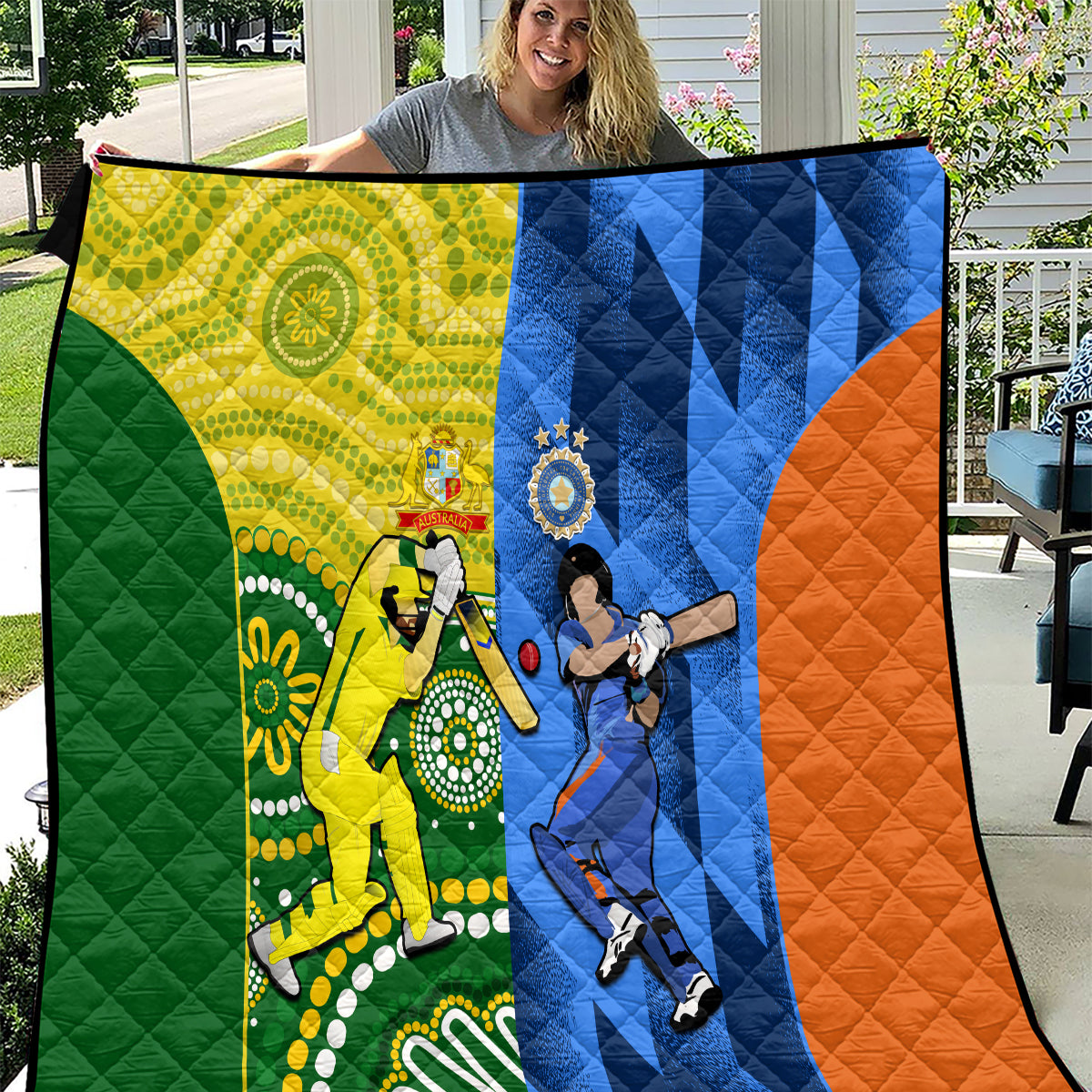 Australia And India Cricket Quilt 2023 World Cup Final Together - Wonder Print Shop