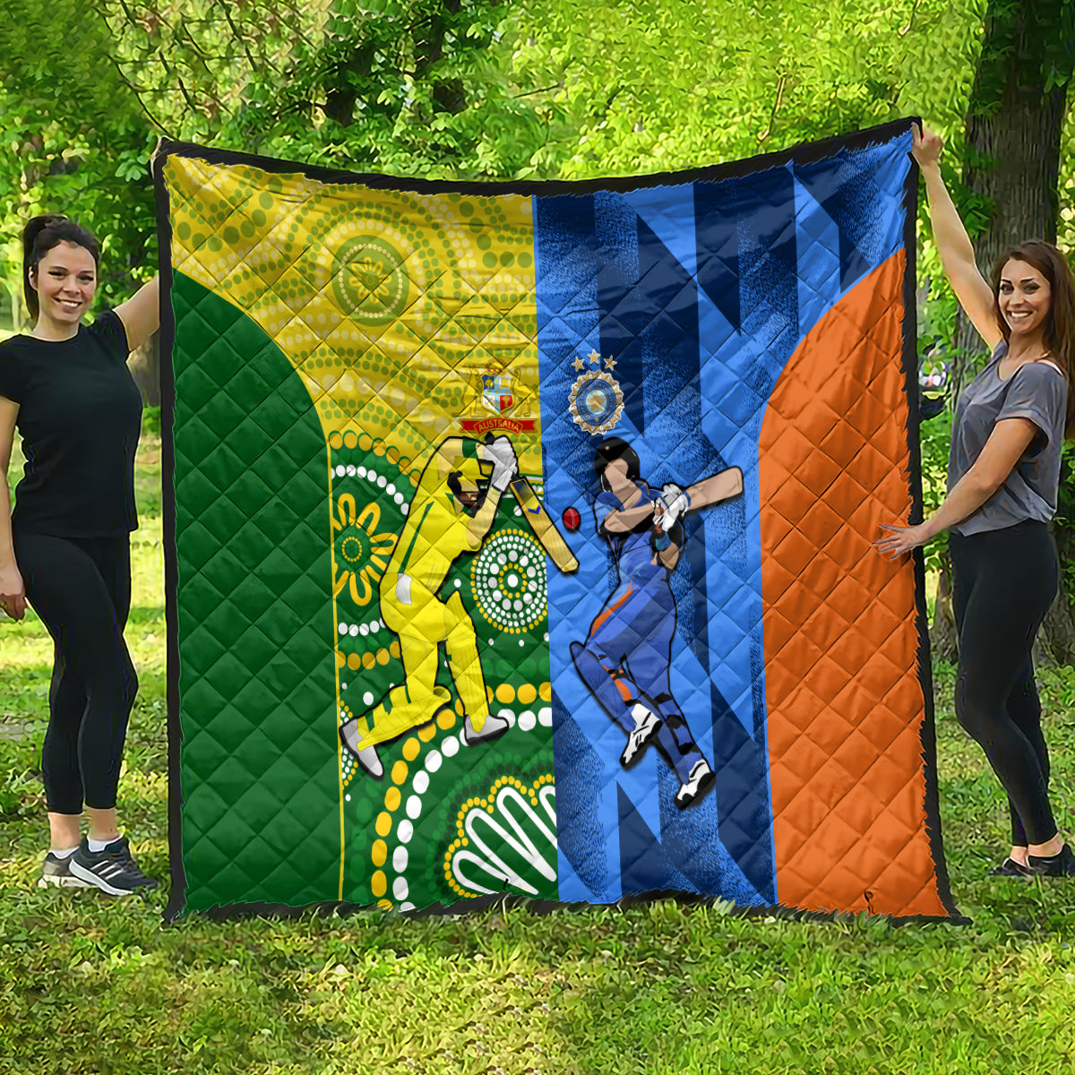 Australia And India Cricket Quilt 2023 World Cup Final Together - Wonder Print Shop