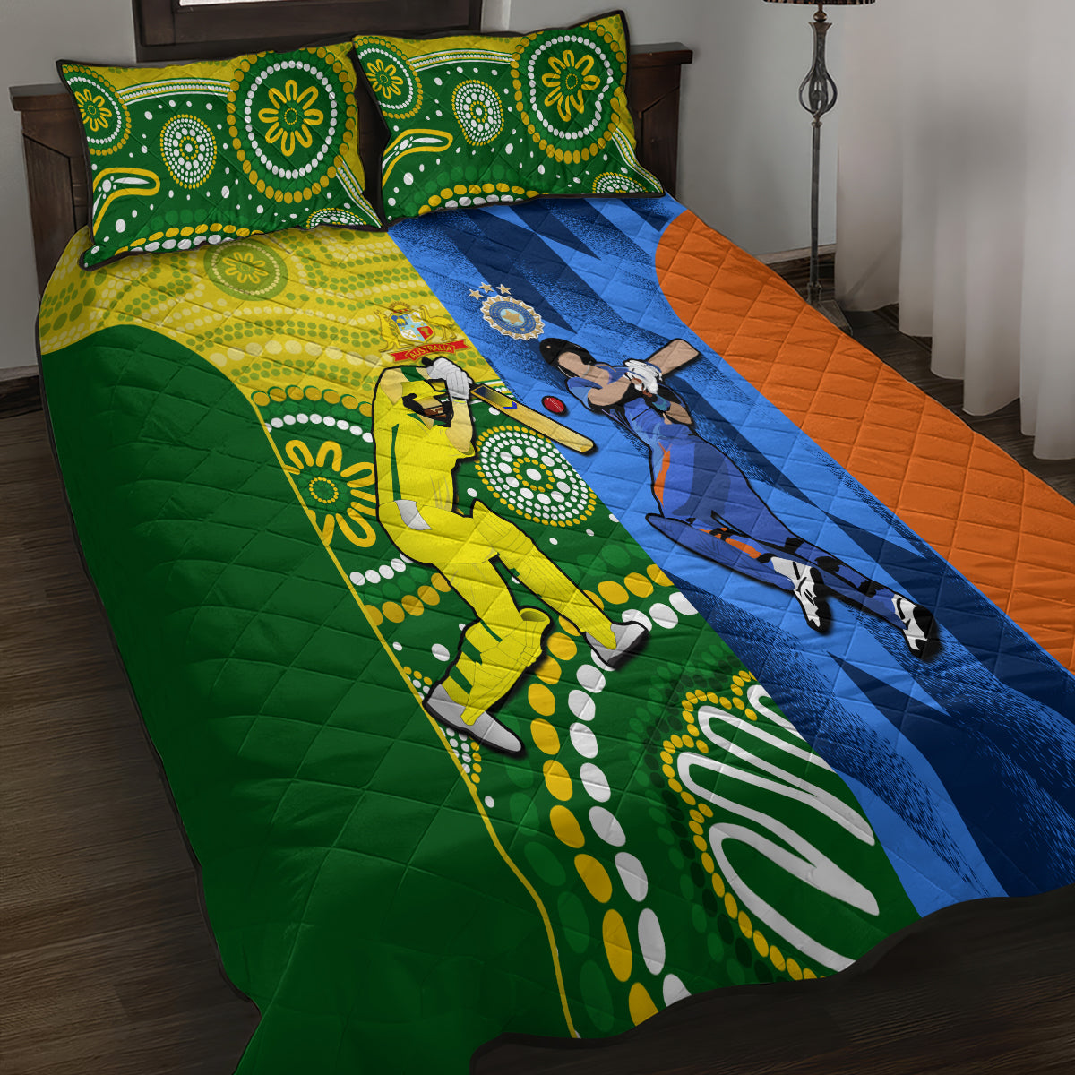 Australia And India Cricket Quilt Bed Set 2023 World Cup Final Together - Wonder Print Shop