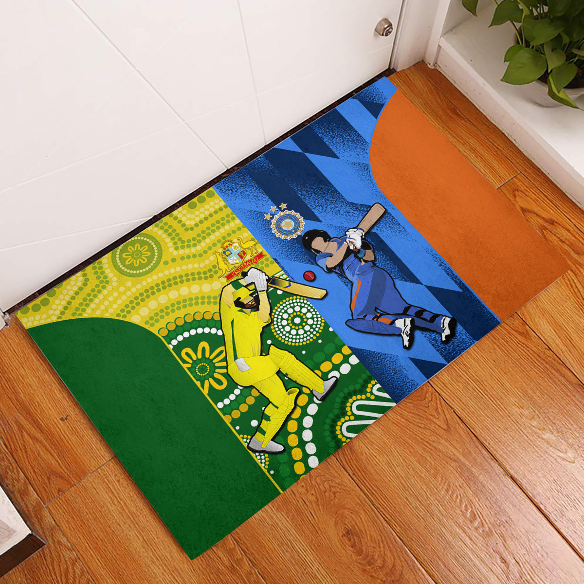 Australia And India Cricket Rubber Doormat 2023 World Cup Final Together - Wonder Print Shop