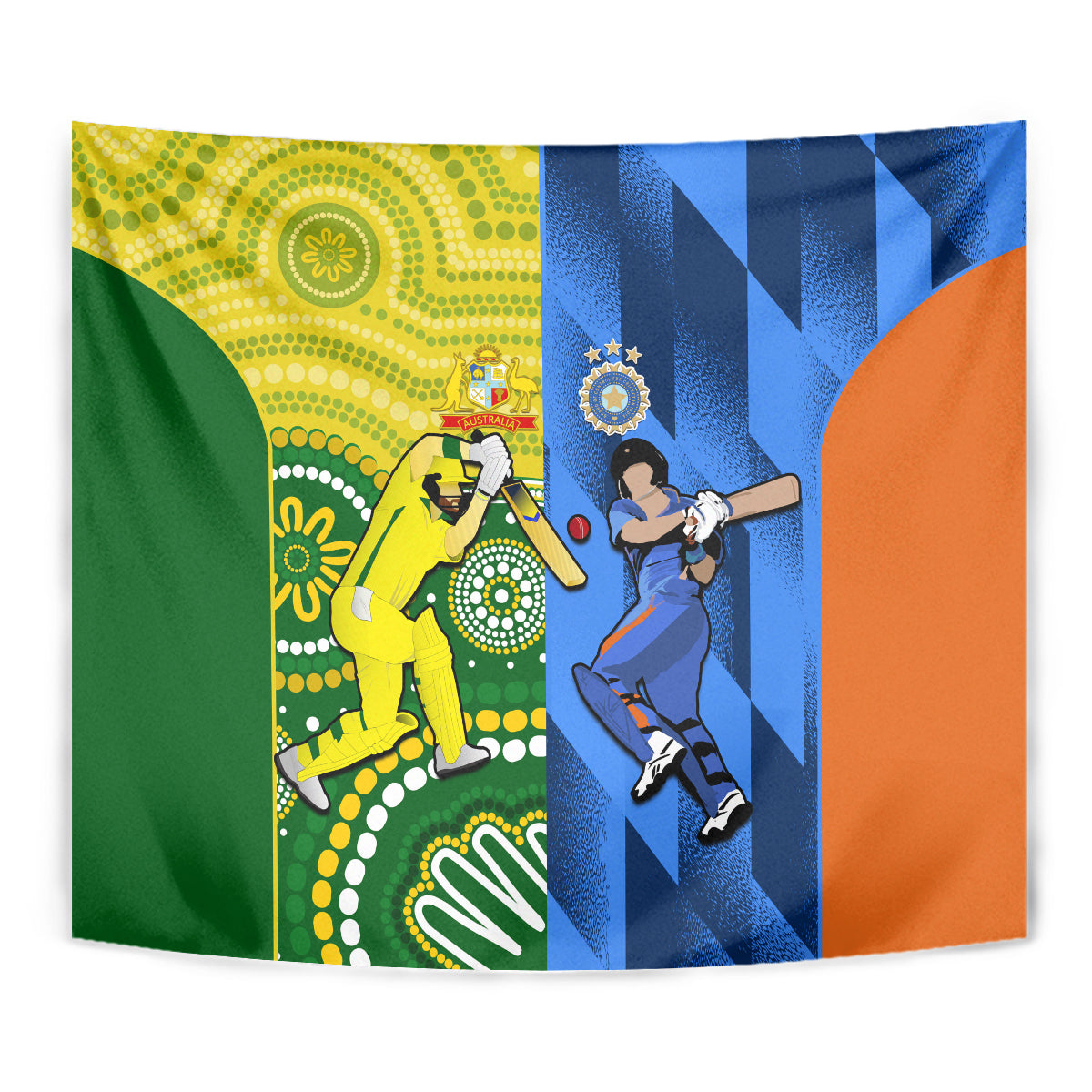 Australia And India Cricket Tapestry 2023 World Cup Final Together - Wonder Print Shop