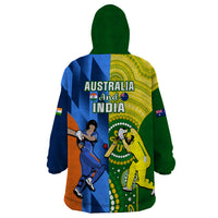 Australia And India Cricket Wearable Blanket Hoodie 2023 World Cup Final Together - Wonder Print Shop