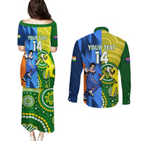 Custom Australia And India Cricket Couples Matching Puletasi Dress and Long Sleeve Button Shirt 2023 World Cup Final Together - Wonder Print Shop