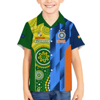Custom Australia And India Cricket Family Matching Off Shoulder Long Sleeve Dress and Hawaiian Shirt 2023 World Cup Final Together - Wonder Print Shop
