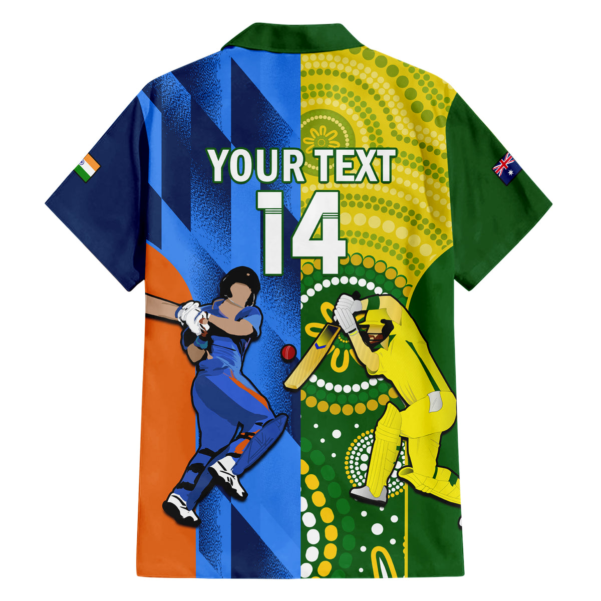 Custom Australia And India Cricket Family Matching Short Sleeve Bodycon Dress and Hawaiian Shirt 2023 World Cup Final Together - Wonder Print Shop