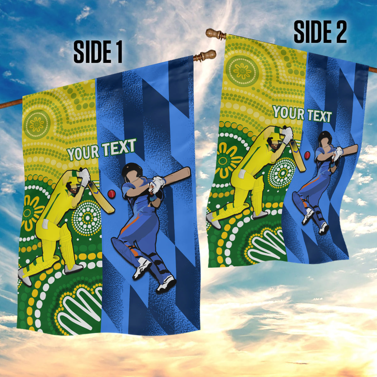 Custom Australia And India Cricket Garden Flag 2023 World Cup Final Together - Wonder Print Shop