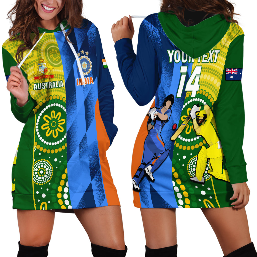 Custom Australia And India Cricket Hoodie Dress 2023 World Cup Final Together - Wonder Print Shop