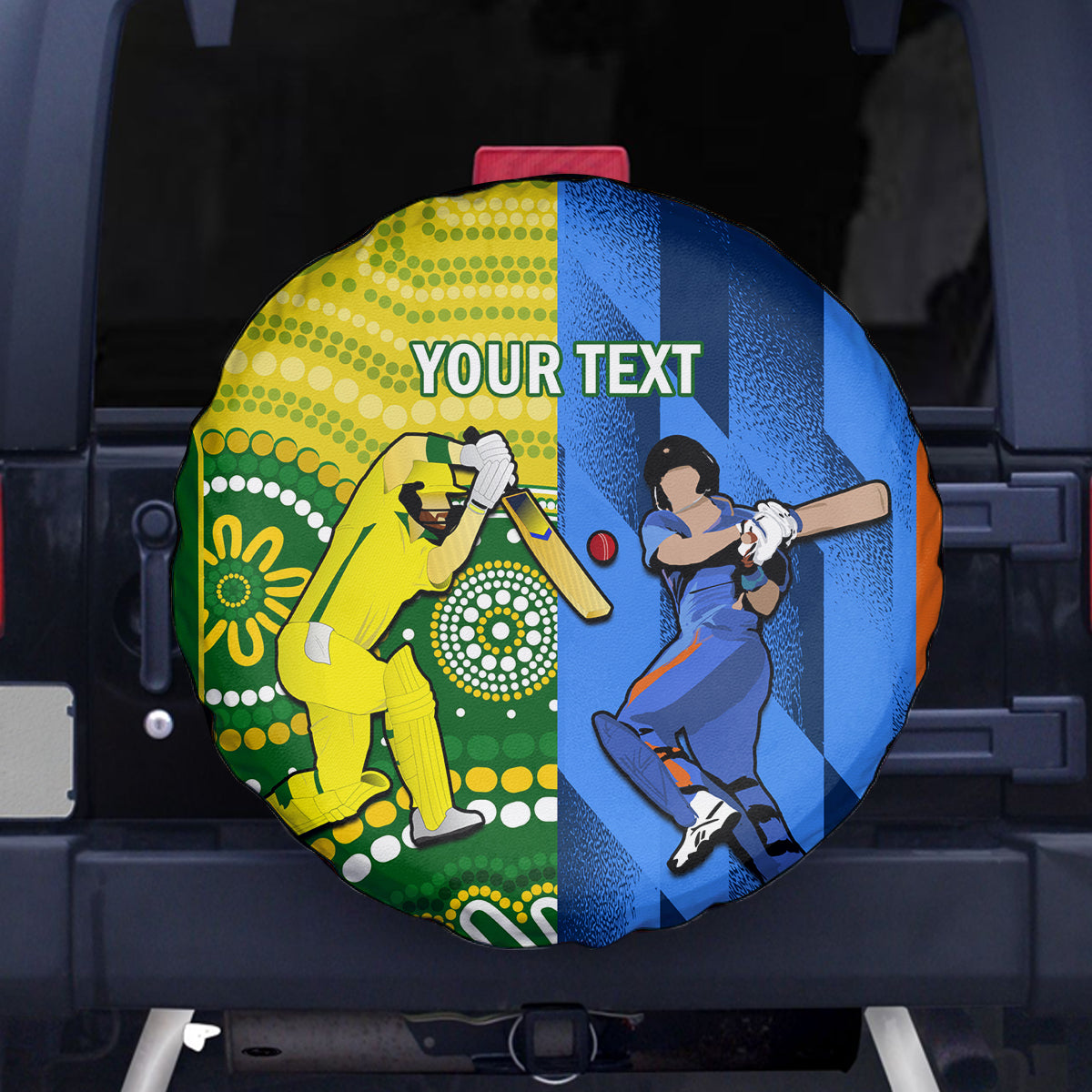 Custom Australia And India Cricket Spare Tire Cover 2023 World Cup Final Together - Wonder Print Shop