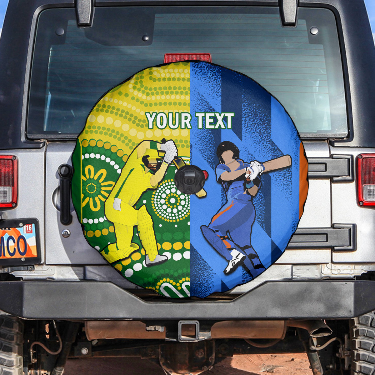 Custom Australia And India Cricket Spare Tire Cover 2023 World Cup Final Together - Wonder Print Shop