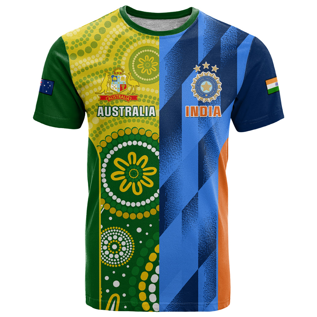 Custom Australia And India Cricket T Shirt 2023 World Cup Final Together - Wonder Print Shop