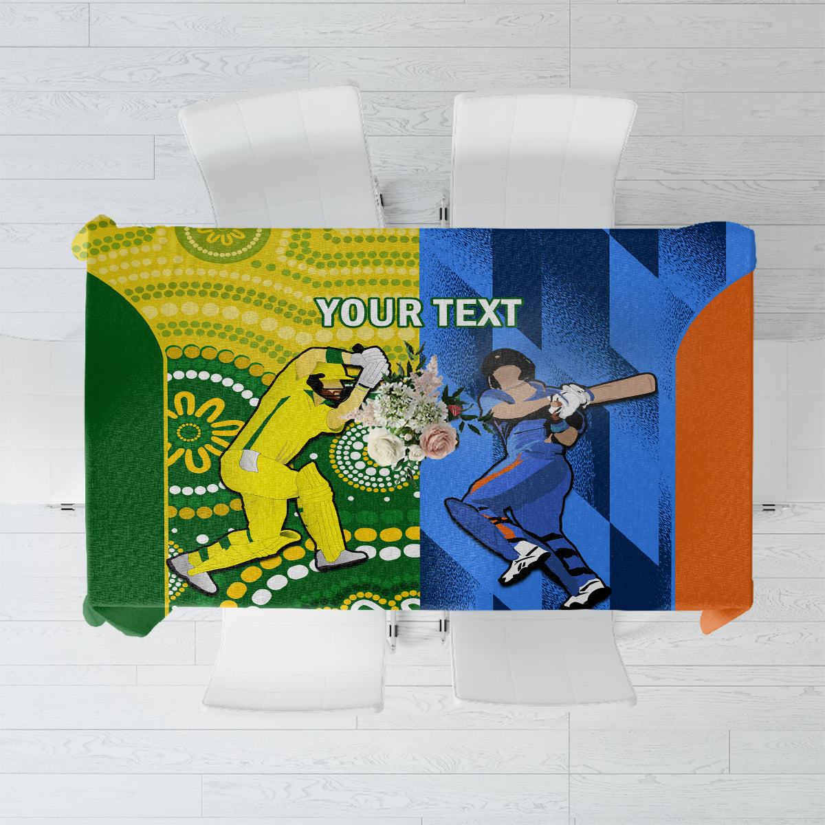 Custom Australia And India Cricket Tablecloth 2023 World Cup Final Together - Wonder Print Shop