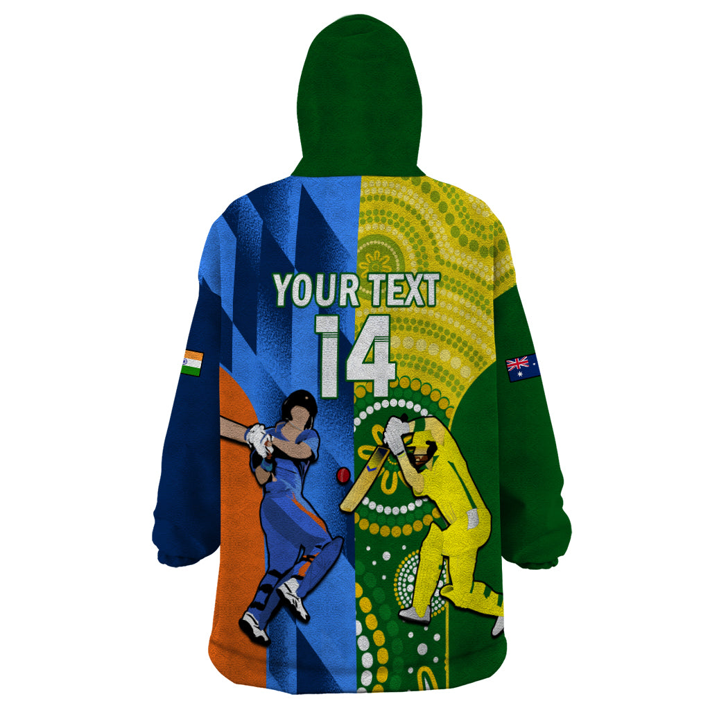 Custom Australia And India Cricket Wearable Blanket Hoodie 2023 World Cup Final Together - Wonder Print Shop