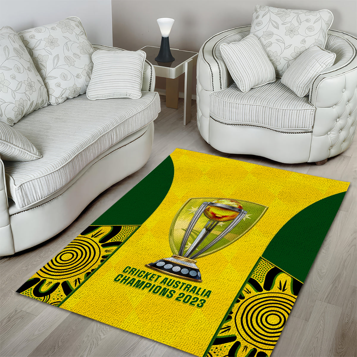 Australia Cricket Area Rug World Cup Go Champions 2023 Indigenous - Wonder Print Shop