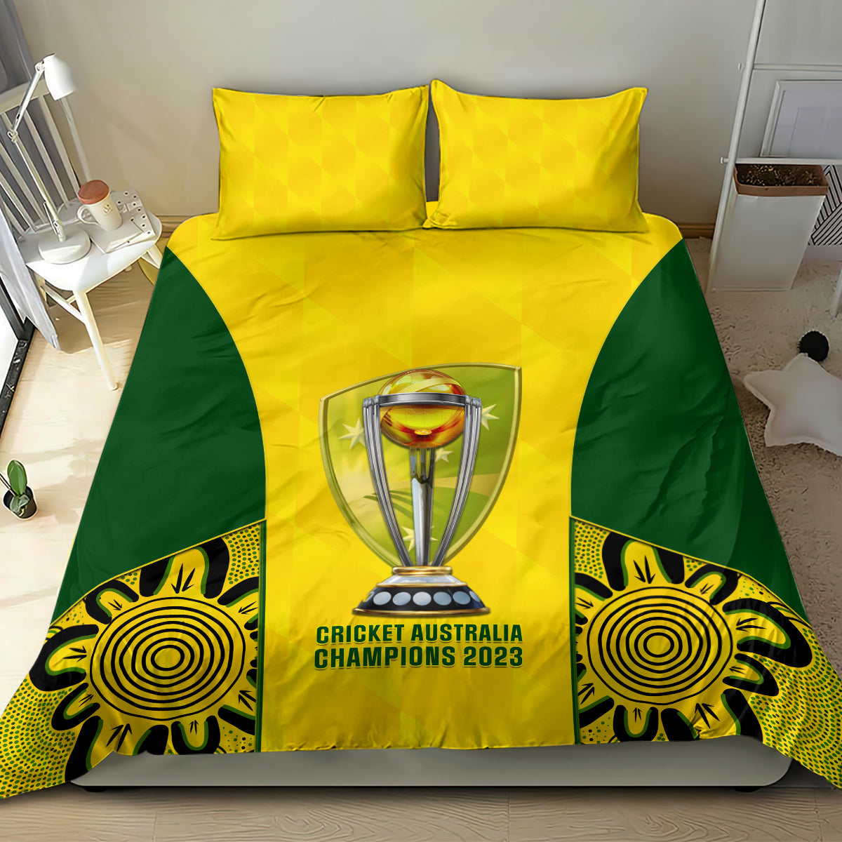 Australia Cricket Bedding Set World Cup Go Champions 2023 Indigenous - Wonder Print Shop