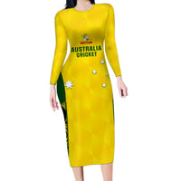 Australia Cricket Family Matching Long Sleeve Bodycon Dress and Hawaiian Shirt World Cup Go Champions 2023 Indigenous - Wonder Print Shop