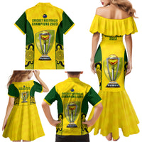 Australia Cricket Family Matching Mermaid Dress and Hawaiian Shirt World Cup Go Champions 2023 Indigenous - Wonder Print Shop