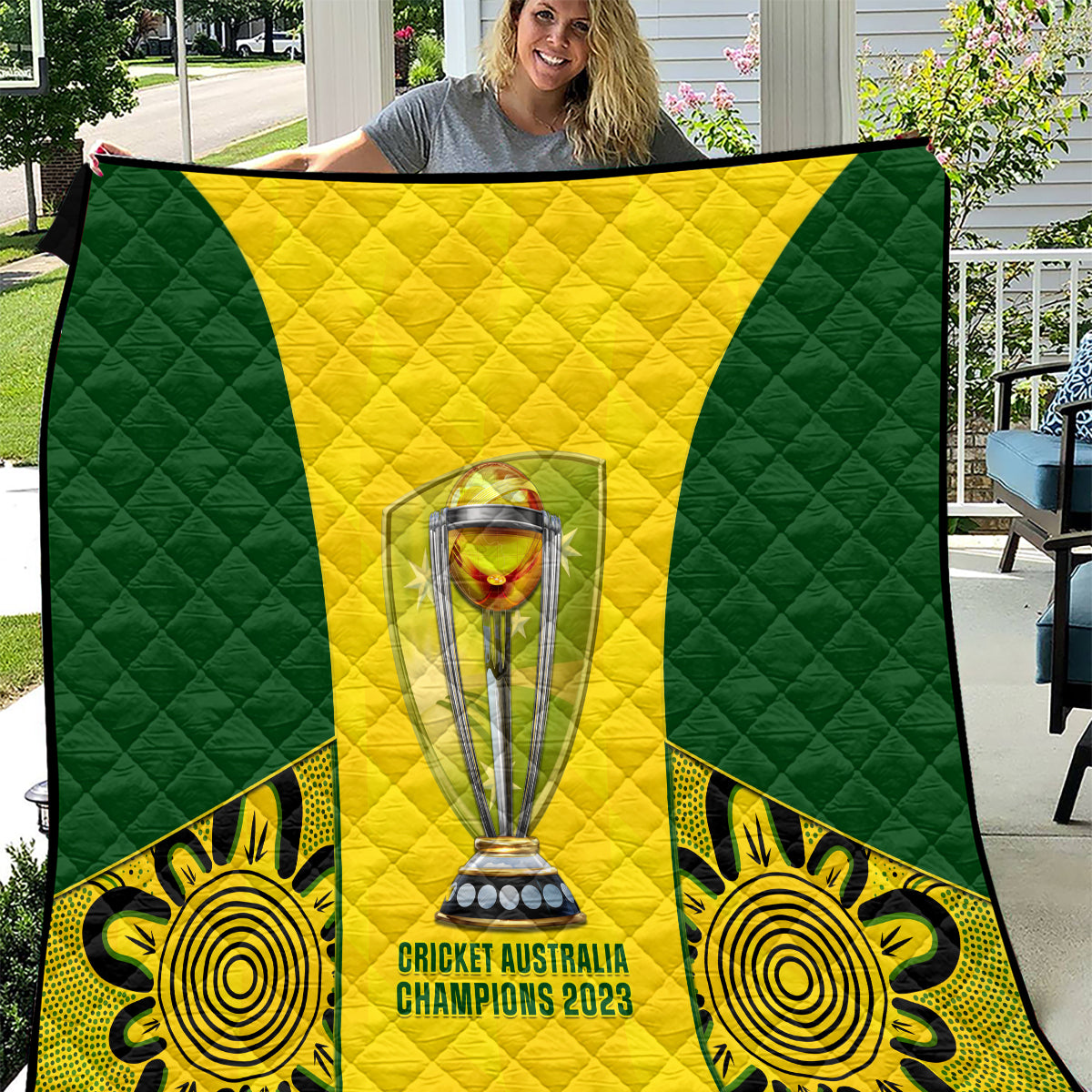 Australia Cricket Quilt World Cup Go Champions 2023 Indigenous - Wonder Print Shop