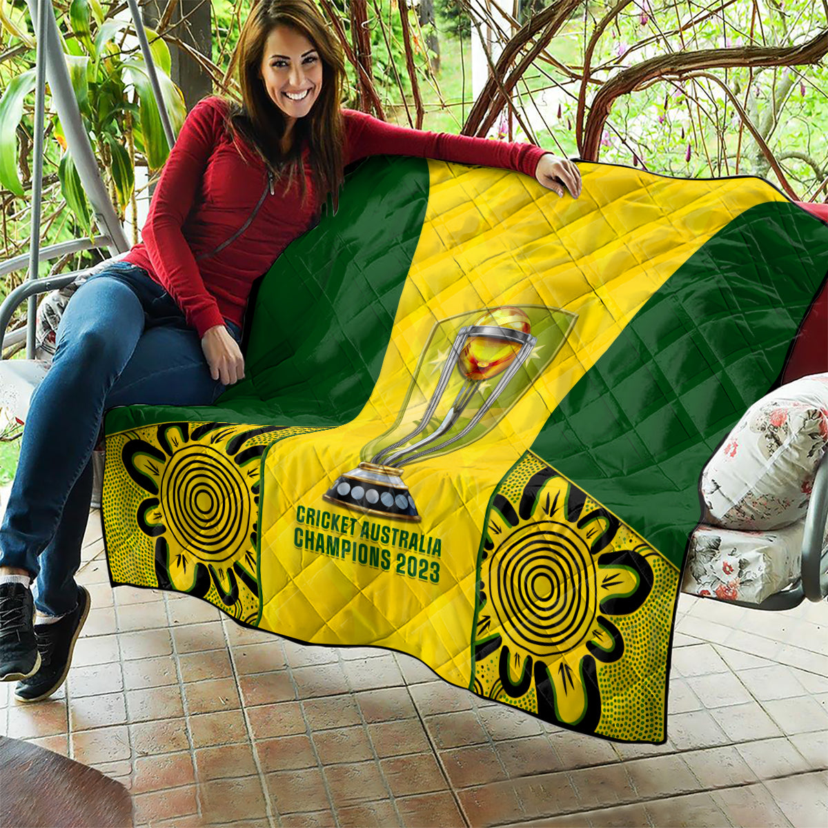 Australia Cricket Quilt World Cup Go Champions 2023 Indigenous - Wonder Print Shop