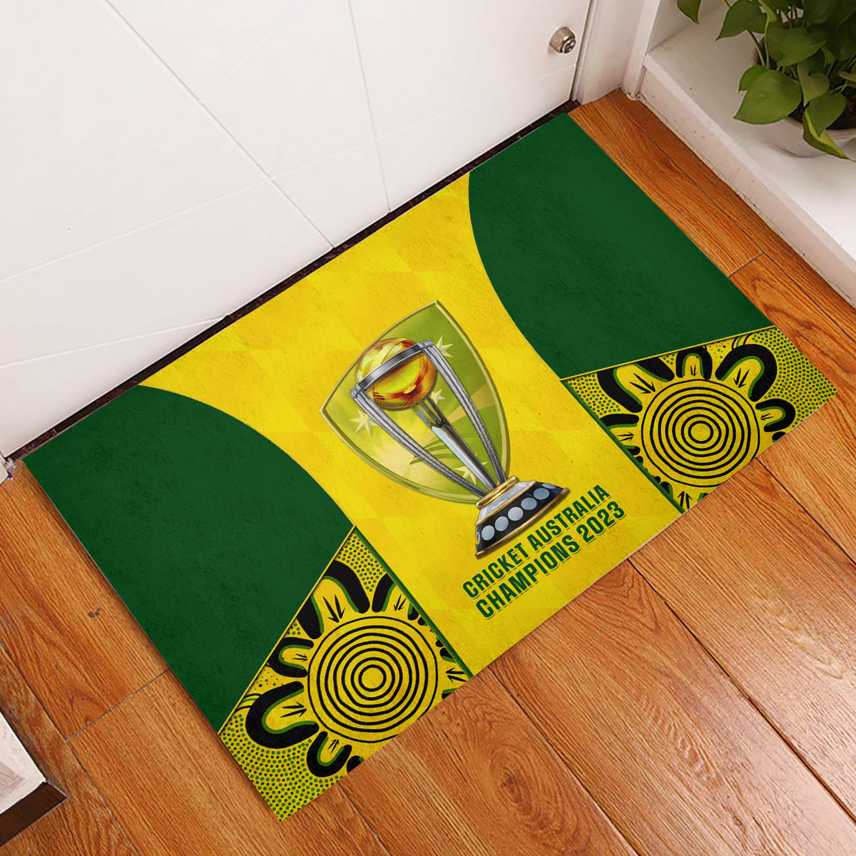 Australia Cricket Rubber Doormat World Cup Go Champions 2023 Indigenous - Wonder Print Shop