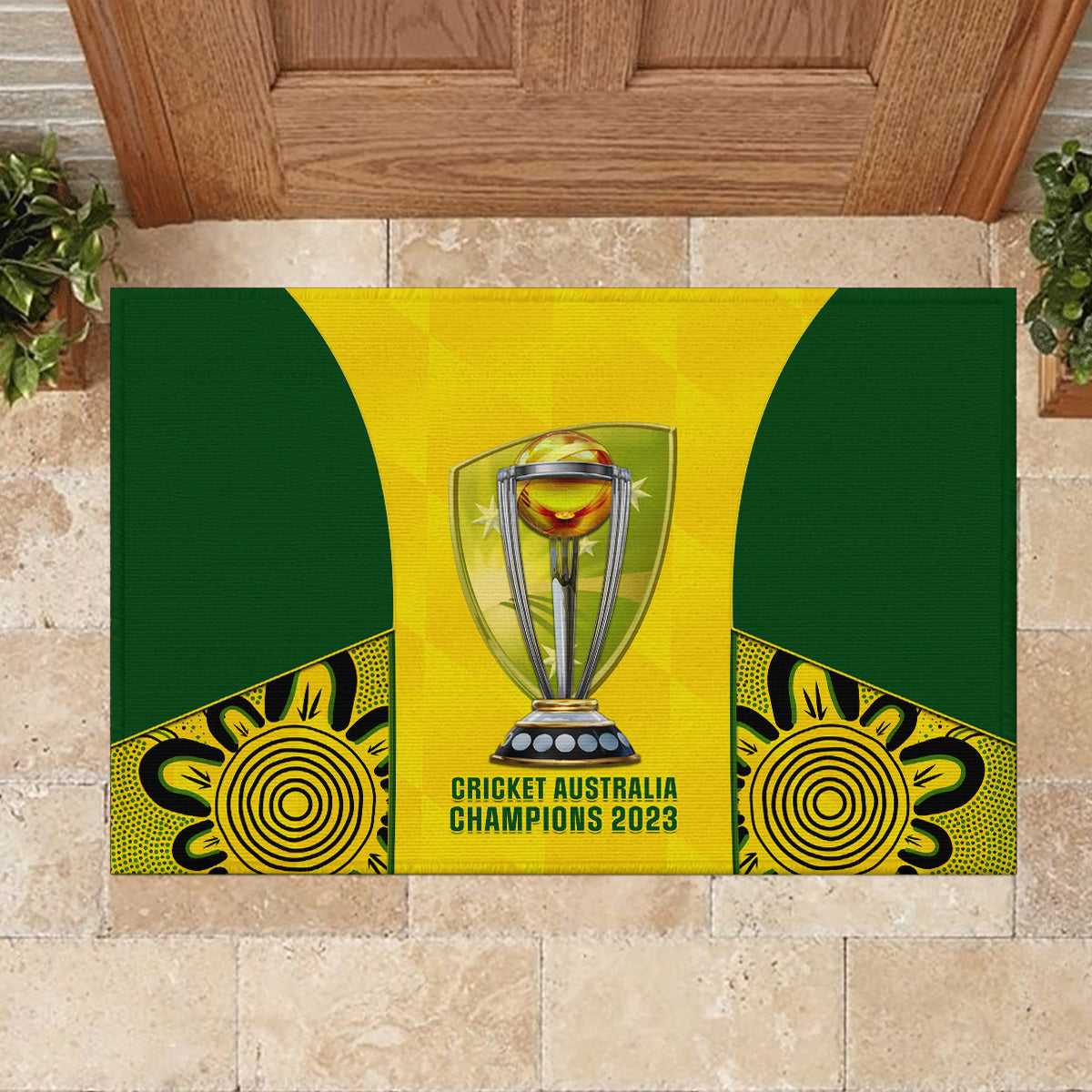 Australia Cricket Rubber Doormat World Cup Go Champions 2023 Indigenous - Wonder Print Shop