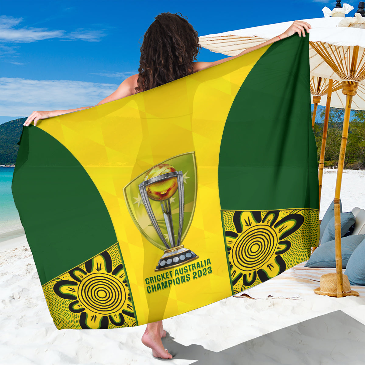 Australia Cricket Sarong World Cup Go Champions 2023 Indigenous - Wonder Print Shop