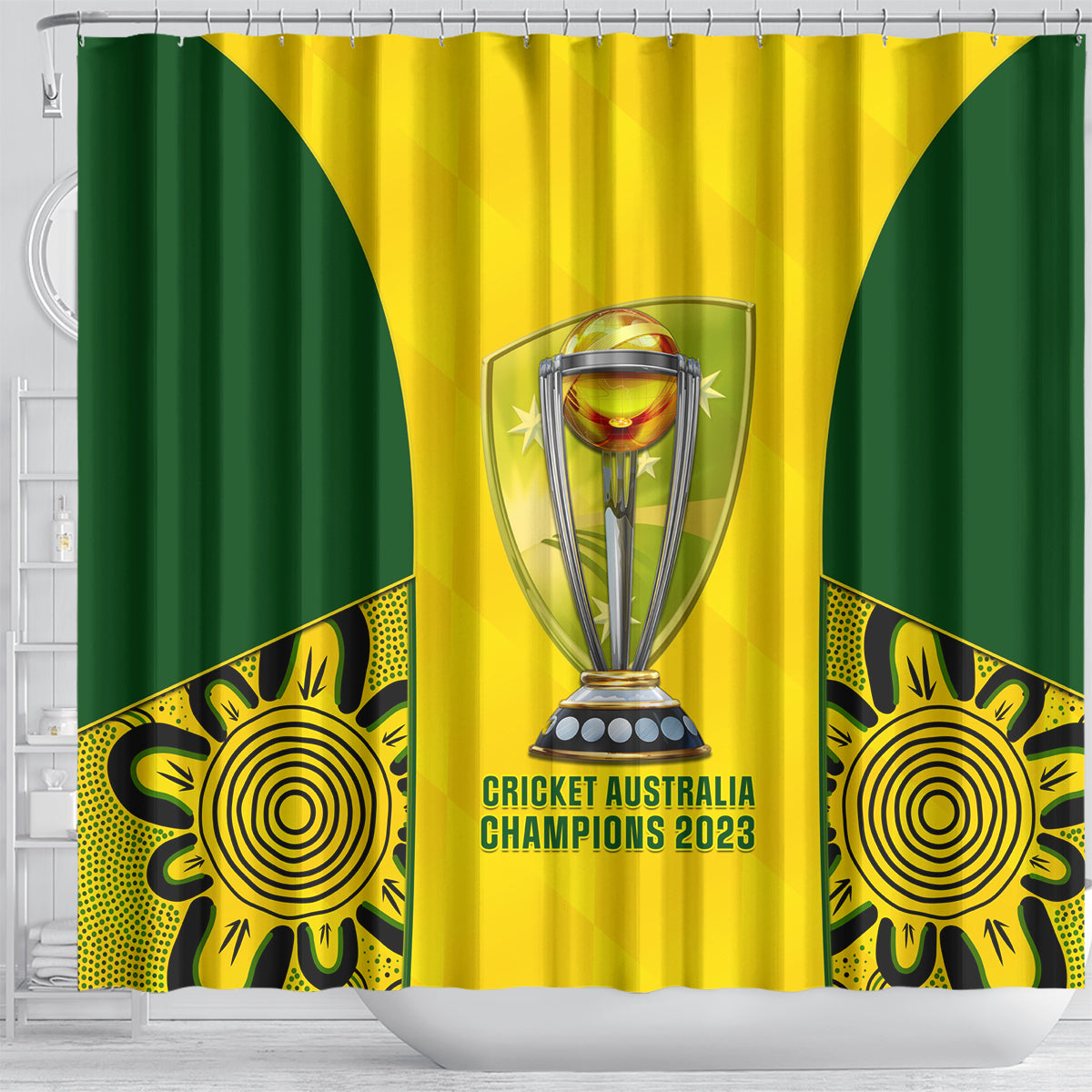 australia-cricket-shower-curtain-world-cup-go-champions-2023-indigenous