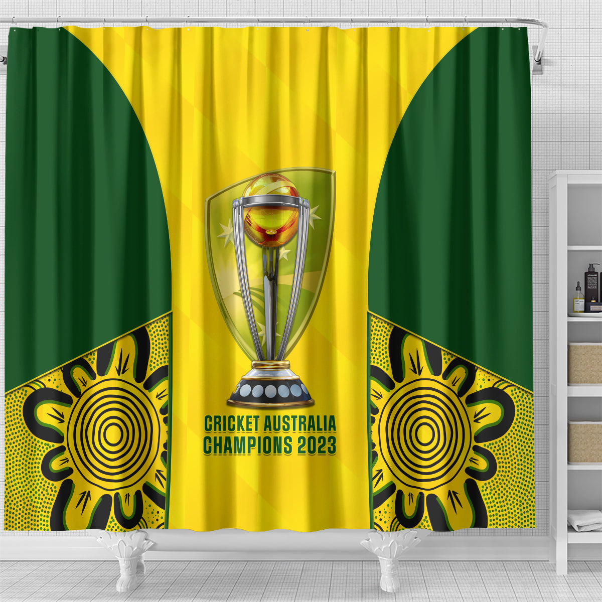 australia-cricket-shower-curtain-world-cup-go-champions-2023-indigenous