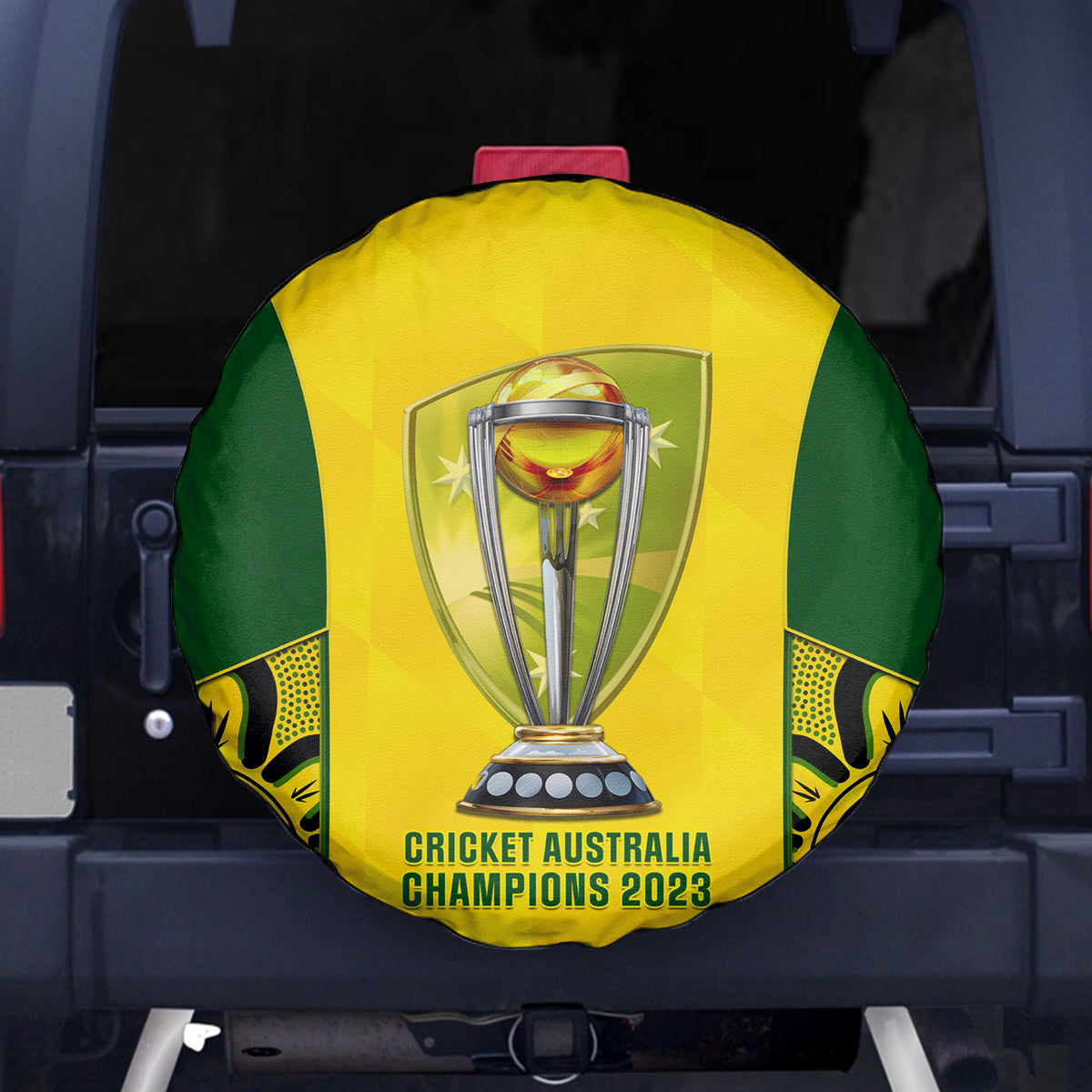 Australia Cricket Spare Tire Cover World Cup Go Champions 2023 Indigenous - Wonder Print Shop