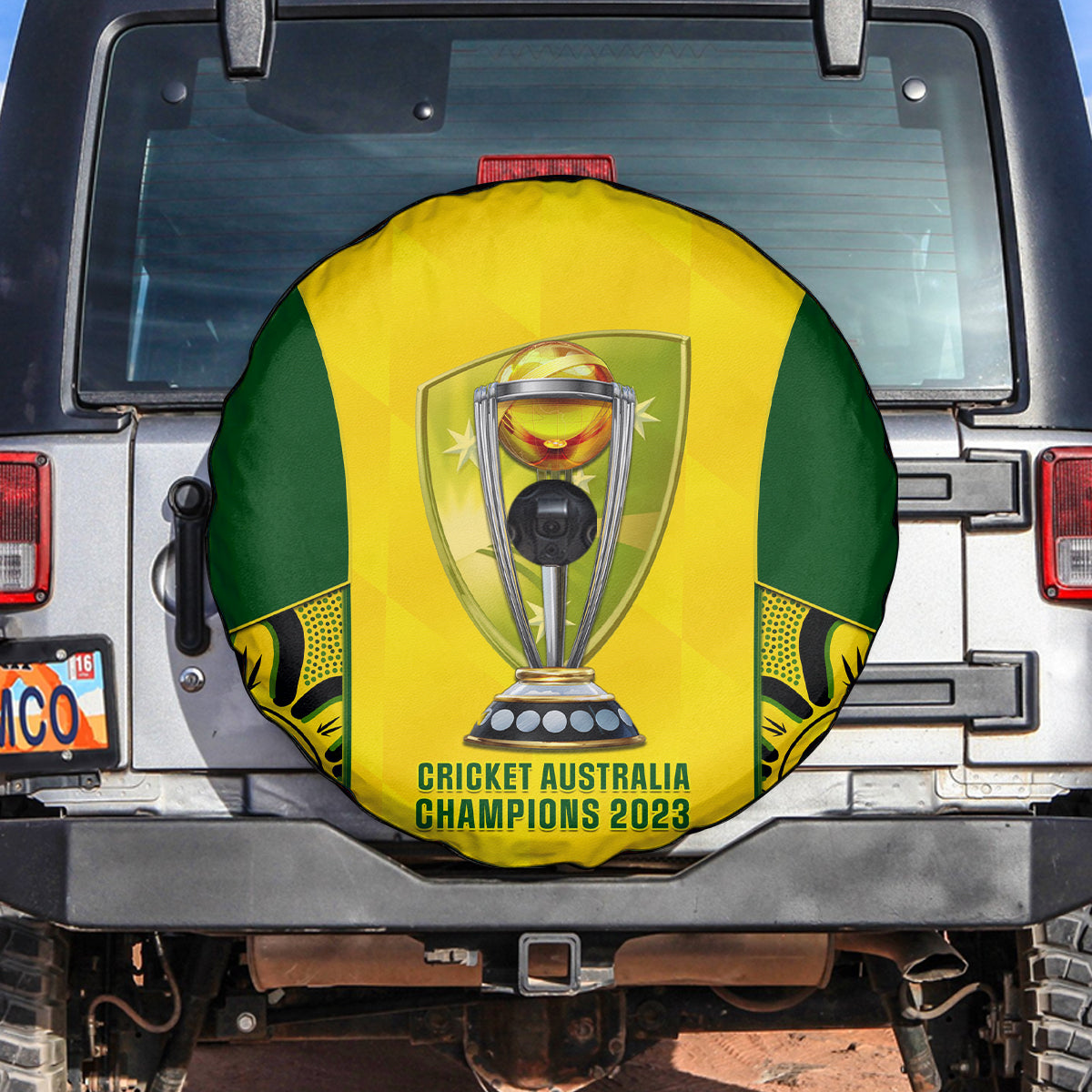 Australia Cricket Spare Tire Cover World Cup Go Champions 2023 Indigenous - Wonder Print Shop