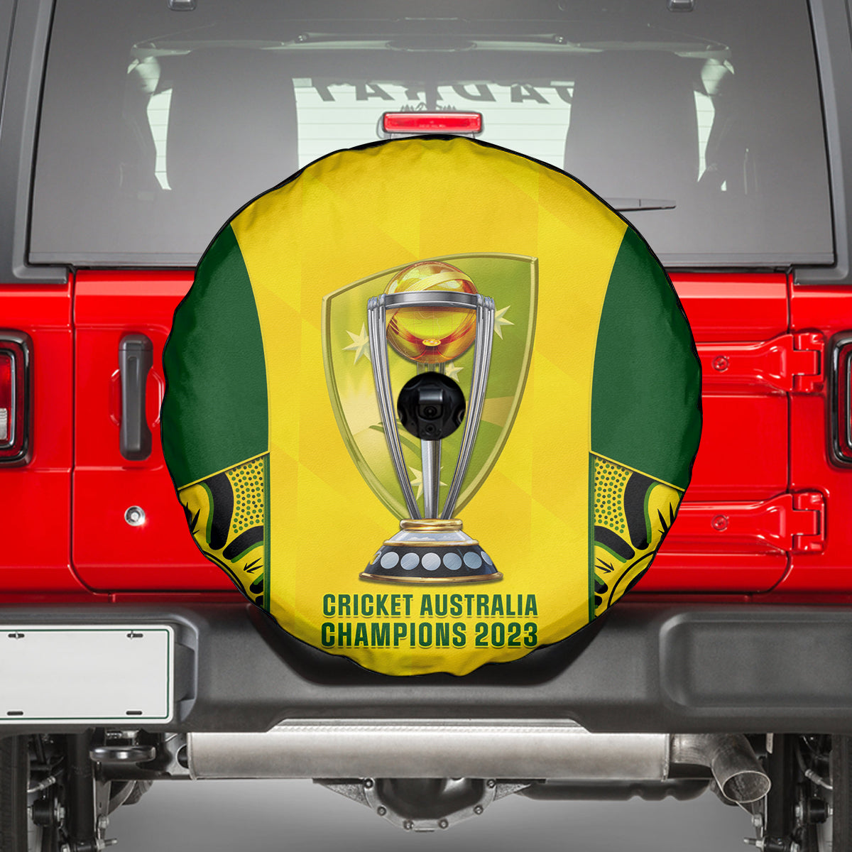 Australia Cricket Spare Tire Cover World Cup Go Champions 2023 Indigenous - Wonder Print Shop