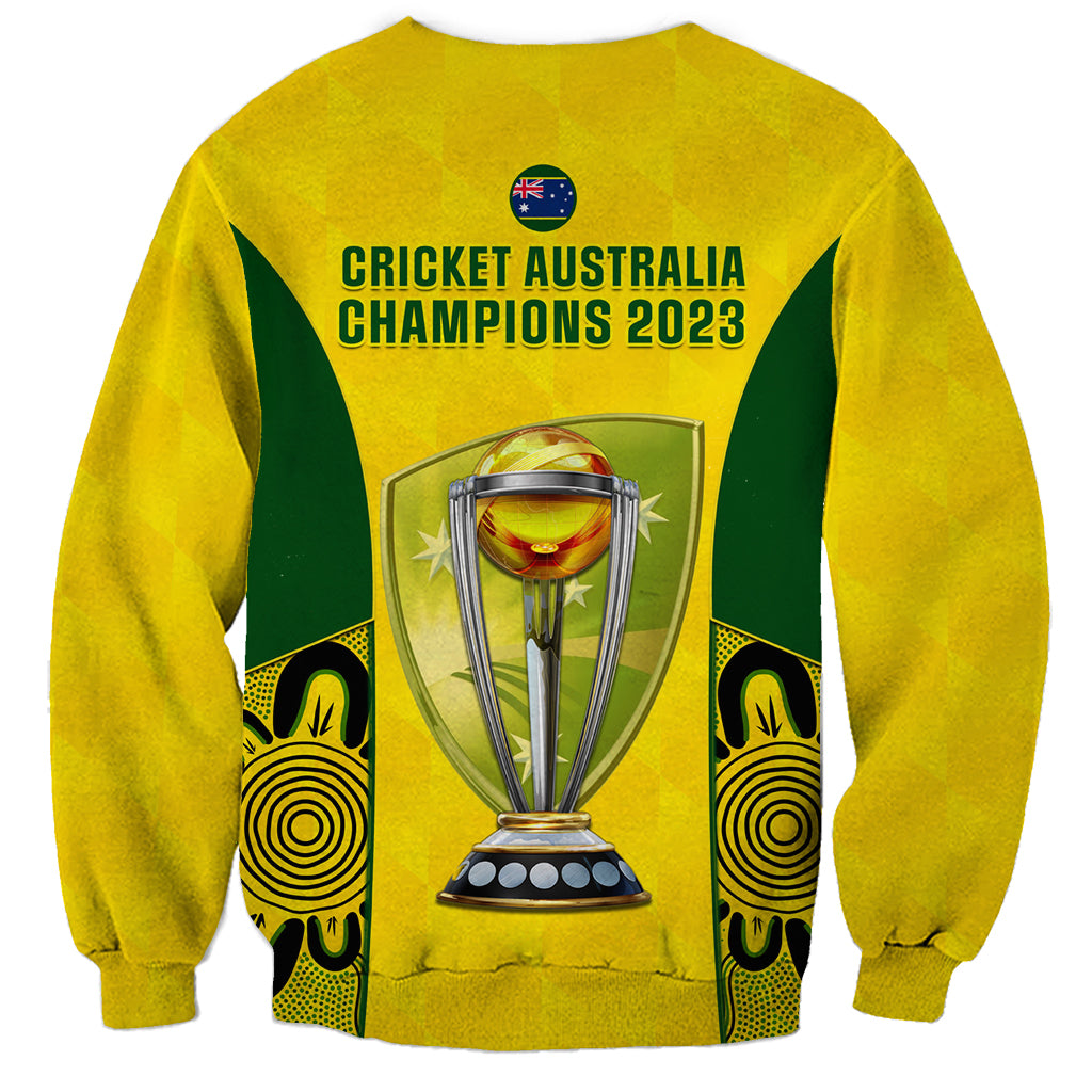 Australia Cricket Sweatshirt World Cup Go Champions 2023 Indigenous - Wonder Print Shop