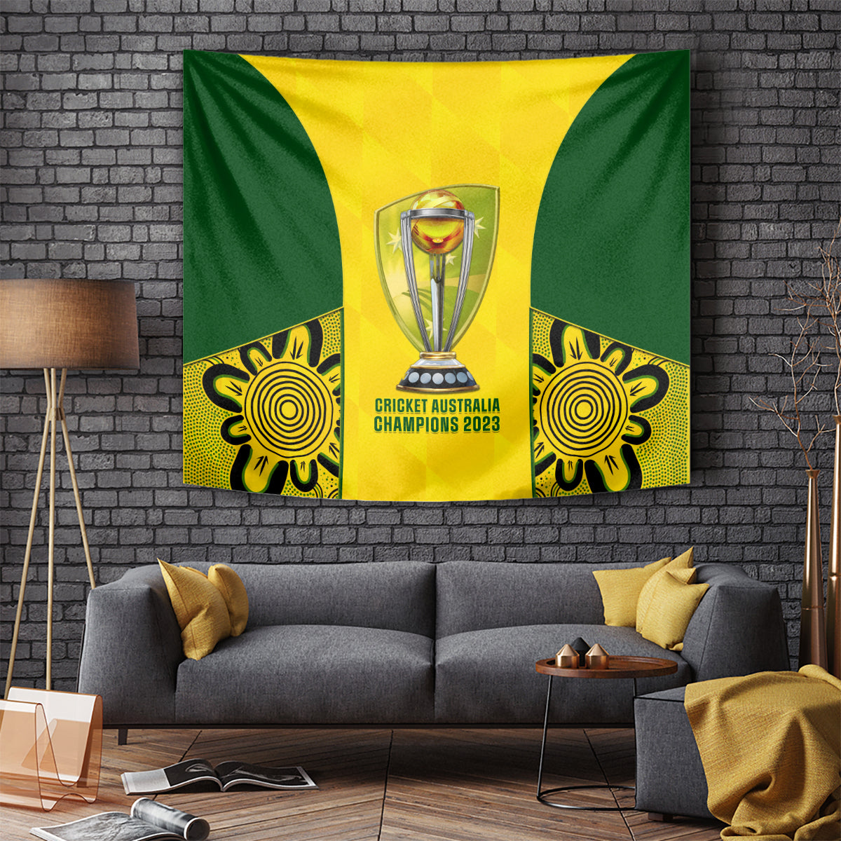 Australia Cricket Tapestry World Cup Go Champions 2023 Indigenous - Wonder Print Shop