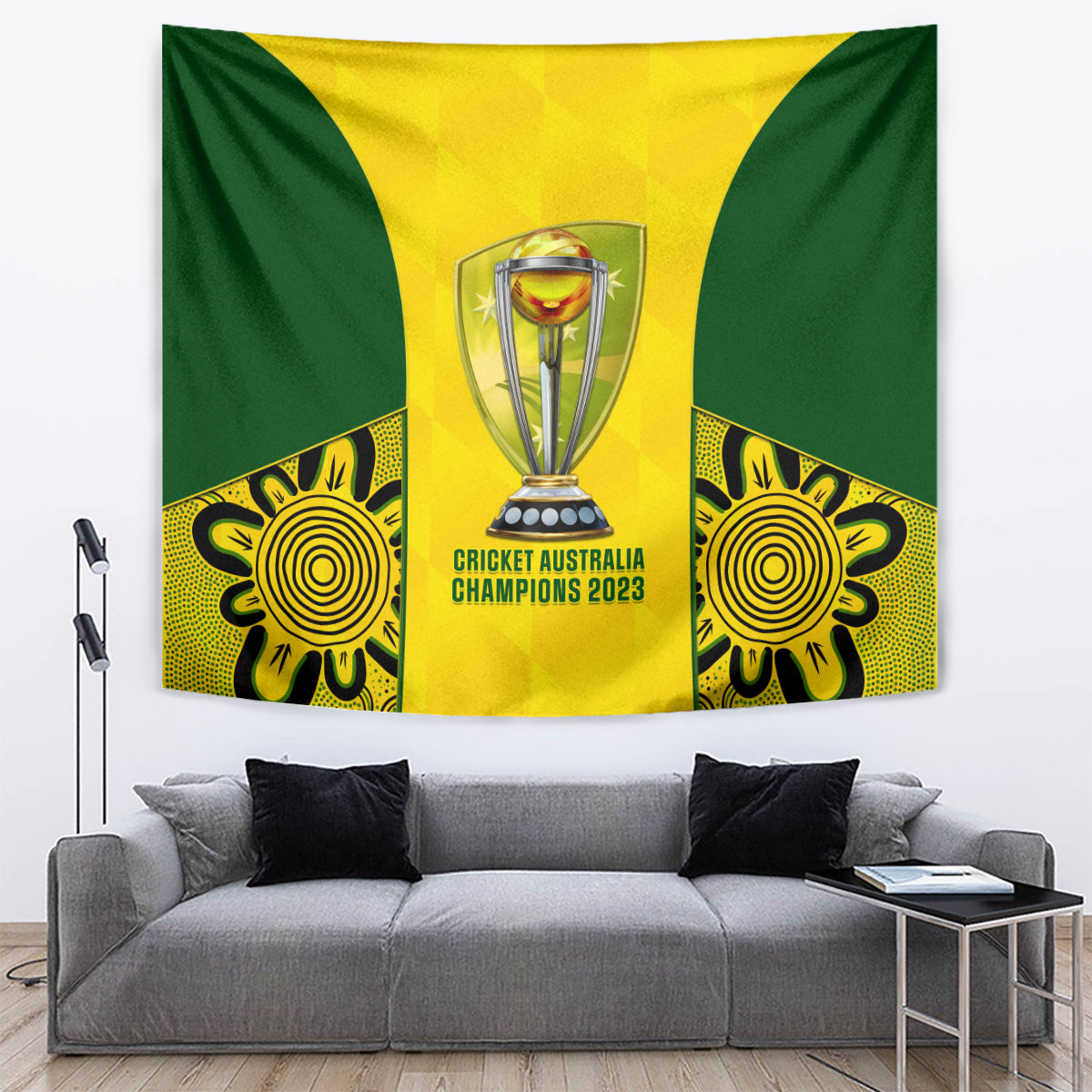 Australia Cricket Tapestry World Cup Go Champions 2023 Indigenous - Wonder Print Shop